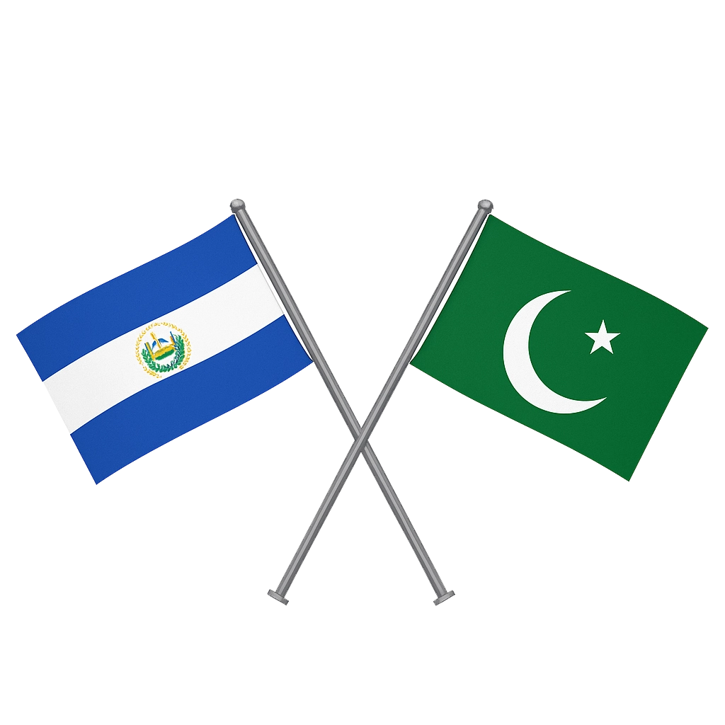 Salvadorian and Pakistani Flags